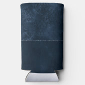 Midnight Navy Romance | Blue Satiny Grunge Damask Seltzer Blikjeskoeler (Achterkant)