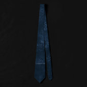 Midnight Navy Romance | Blue Satiny Grunge Damask Stropdas