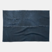 Midnight Navy Romance | Blue Satiny Grunge Damask Theedoek (Horizontaal)