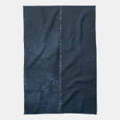 Midnight Navy Romance | Blue Satiny Grunge Damask Theedoek (Verticaal)