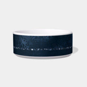 Midnight Navy Romance   Blue Satiny Grunge Damask Voerbakje
