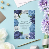 Midnight Navy, Steel Blue & Eucalyptus Grey Acryl Uitnodigingen (Insitu (Huwelijk))