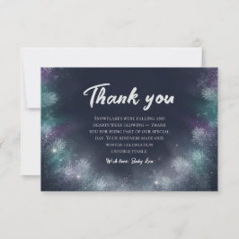 Midnight Navy Winter Pine Baby Shower Thank You Bedankkaart