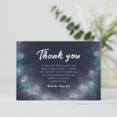 Midnight Navy Winter Pine Baby Shower Thank You Bedankkaart (Staand voorkant)
