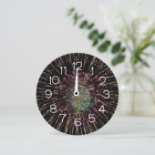 Midnight New Years Eve Clock On Fireworks Kaart (Staand voorkant)