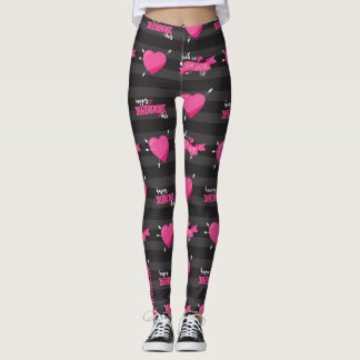 Midnight No-mance: gestreepte hart- en lintlegging Leggings