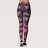 Midnight No-mance: Striped Heart & Ribbon Leggings (Achterkant)