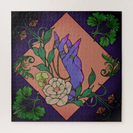 “Midnight Offering” – Botanical Hand & Bloom  Legpuzzel (Verticaal)