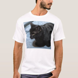 Midnight on Blue (Black Cat) T-shirt