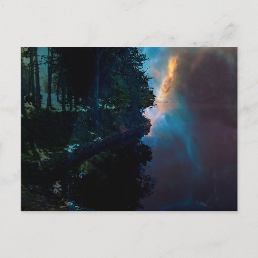 Midnight on the lakeshore briefkaart (Voorkant)