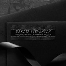 Midnight Onyx Romance | Black Satiny Grunge Damask