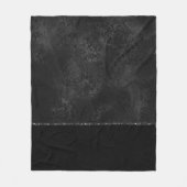 Midnight Onyx Romance | Black Satiny Grunge Damask Fleece Deken (Voorkant)