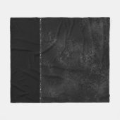Midnight Onyx Romance | Black Satiny Grunge Damask Fleece Deken (Voorkant (Horizontaal))