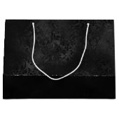 Midnight Onyx Romance | Black Satiny Grunge Damask Groot Cadeauzakje (Voorkant)