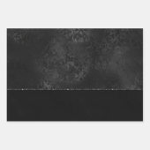 Midnight Onyx Romance | Black Satiny Grunge Damask Inpakpapier Vel (Voorkant 2)