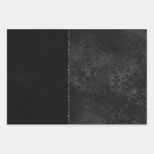 Midnight Onyx Romance | Black Satiny Grunge Damask Inpakpapier Vel (Voorkant)