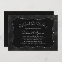Midnight Onyx Romance | Black Satiny Grunge Damask