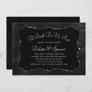Midnight Onyx Romance   Black Satiny Grunge Damask Kaart