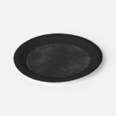 Midnight Onyx Romance | Black Satiny Grunge Damask Papieren Bordje (Gekanteld)