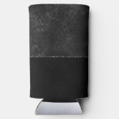 Midnight Onyx Romance | Black Satiny Grunge Damask Seltzer Blikjeskoeler (Achterkant)