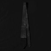 Midnight Onyx Romance | Black Satiny Grunge Damask Stropdas