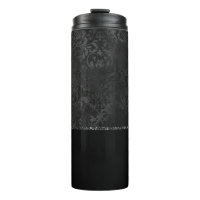 Midnight Onyx Romance | Black Satiny Grunge Damask