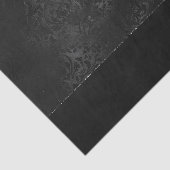 Midnight Onyx Romance | Black Satiny Grunge Damask Tissuepapier (Detail)