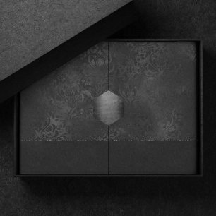 Midnight Onyx Romance Black Satiny Grunge Damask Tissuepapier