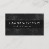 Midnight Onyx Romance | Black Satiny Grunge Damask Visitekaartje (Voorkant)