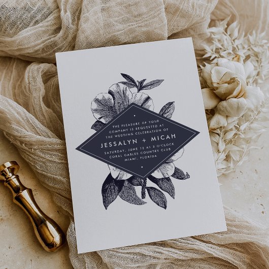 Midnight Orchid bruiloft uitnodiging