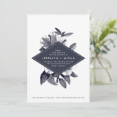 Midnight Orchid Save the Date Kaart (Staand voorkant)