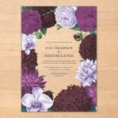 Midnight Orchid, Velvet Aubergine & Misty Mauve Acryl Uitnodigingen (Voorkant)