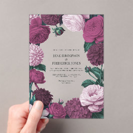 Midnight Orchid, Velvet Aubergine & Misty Mauve Acryl Uitnodigingen