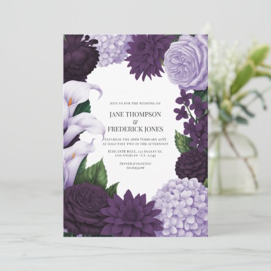 Midnight Orchid, Velvet Aubergine & Misty Mauve Kaart (Staand voorkant)