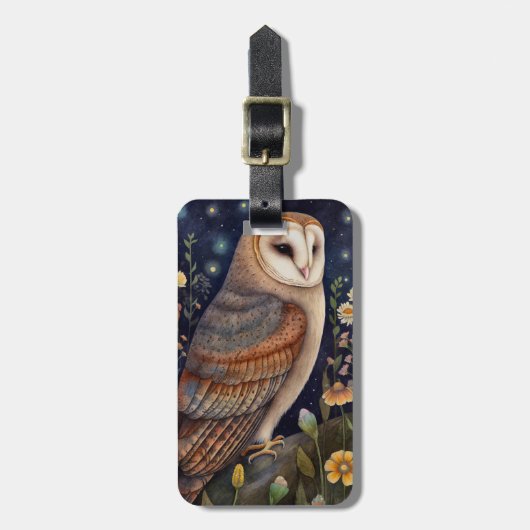 Midnight Owl Bagagelabel (Voorkant verticaal)