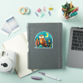 Midnight Owl Bird Vinyl Sticker op maat (iPad Cover)