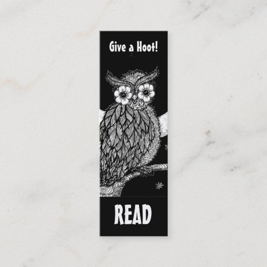 Midnight Owl Book Mark Mini Visitekaartje (Voorkant)
