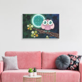 Midnight Owl Ingepakt Canvas Muurkunst Afdruk (Insitu (Woonkamer))