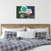 Midnight Owl Ingepakt Canvas Muurkunst Afdruk (Insitu (Slaapkamer))