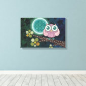 Midnight Owl Ingepakt Canvas Muurkunst Afdruk (Insitu (Houten vloer))