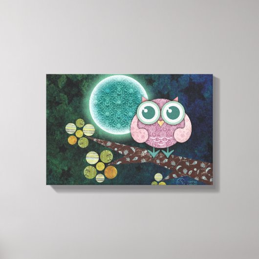 Midnight Owl Ingepakt Canvas Muurkunst Afdruk (Voorkant)