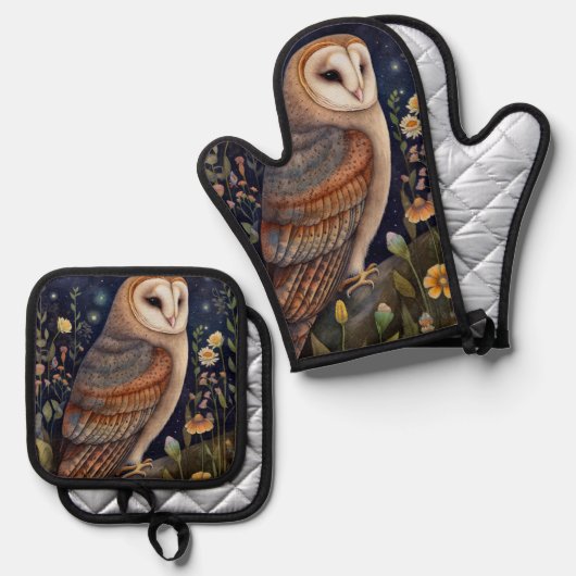 Midnight Owl Ovenwant & Pannenlap Set (Voorkant / Achterkant)