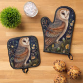 Midnight Owl Ovenwant & Pannenlap Set (Top down)