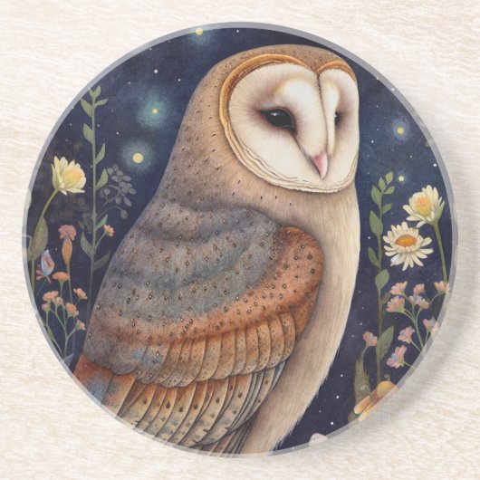 Midnight Owl Sandstone Onderzetter (Voorkant)