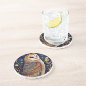 Midnight Owl Sandstone Onderzetter (Zijkant)