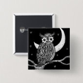 Midnight Owl Square Pin Vierkante Button 5,1 Cm (Voorkant /achterkant)