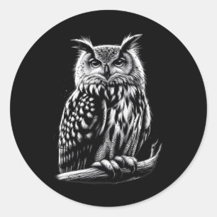 Midnight Owl stille kijker van de nacht wijze ogen Ronde Sticker