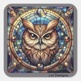Midnight Owl Vierkante Sticker