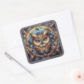 Midnight Owl Vierkante Sticker (Envelop)