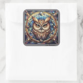 Midnight Owl Vierkante Sticker (Tas)